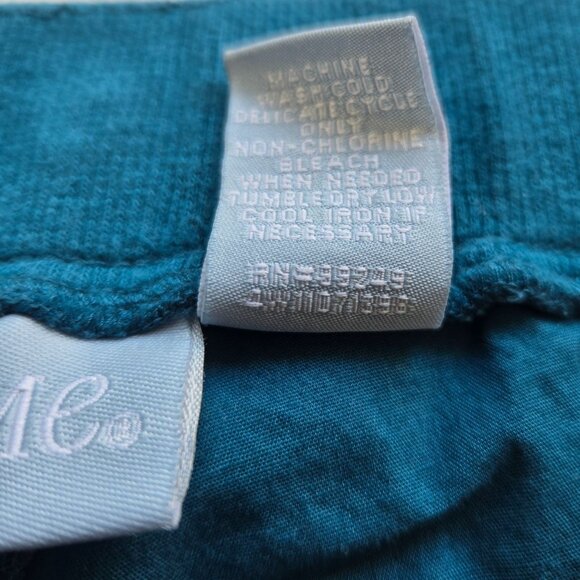 Liz & Me Womens Plus Size 5X Teal Cargo Capri Pants Elastic Waist Pockets - Picture 12 of 12